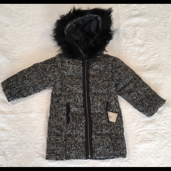 NWT*LILI GAUFRETTE***Reversible Tweed Black Coat - Picture 1 of 8